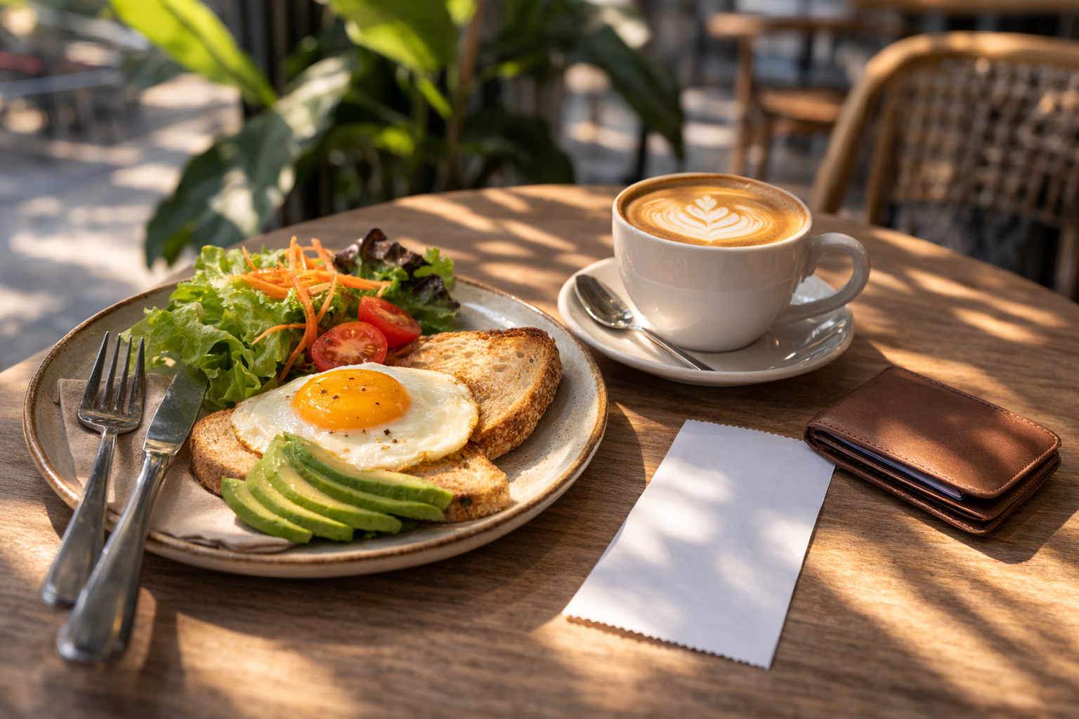 Midrange cafe meal receipt blank